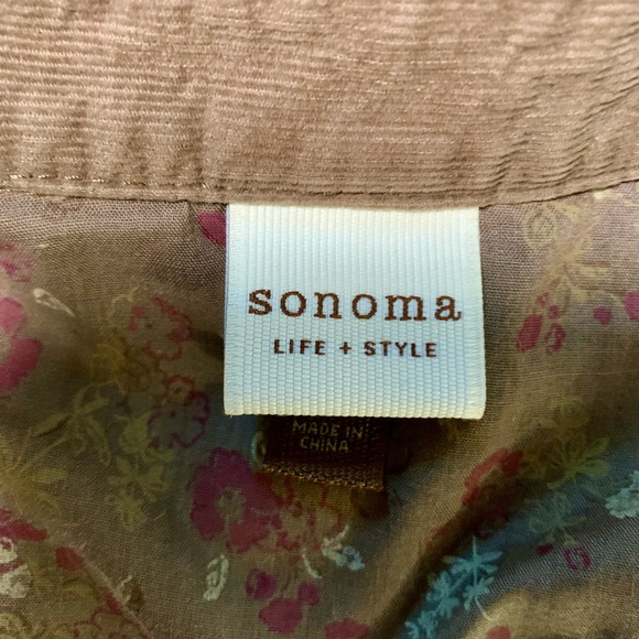 Sonoma Woman’s Brown Corduroy Button Down Shirt- Size S - Picture 7 of 10